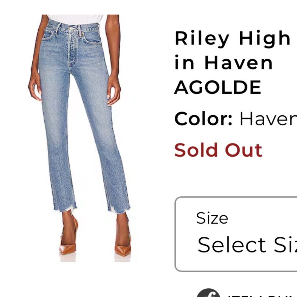 Agolde Riley Haven Cropped Jeans